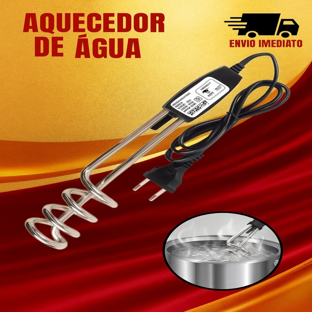 Aquecedor Elétrico de Imersão Portátil Rabo Quente Ebulidor Fervedor de Água Rápido