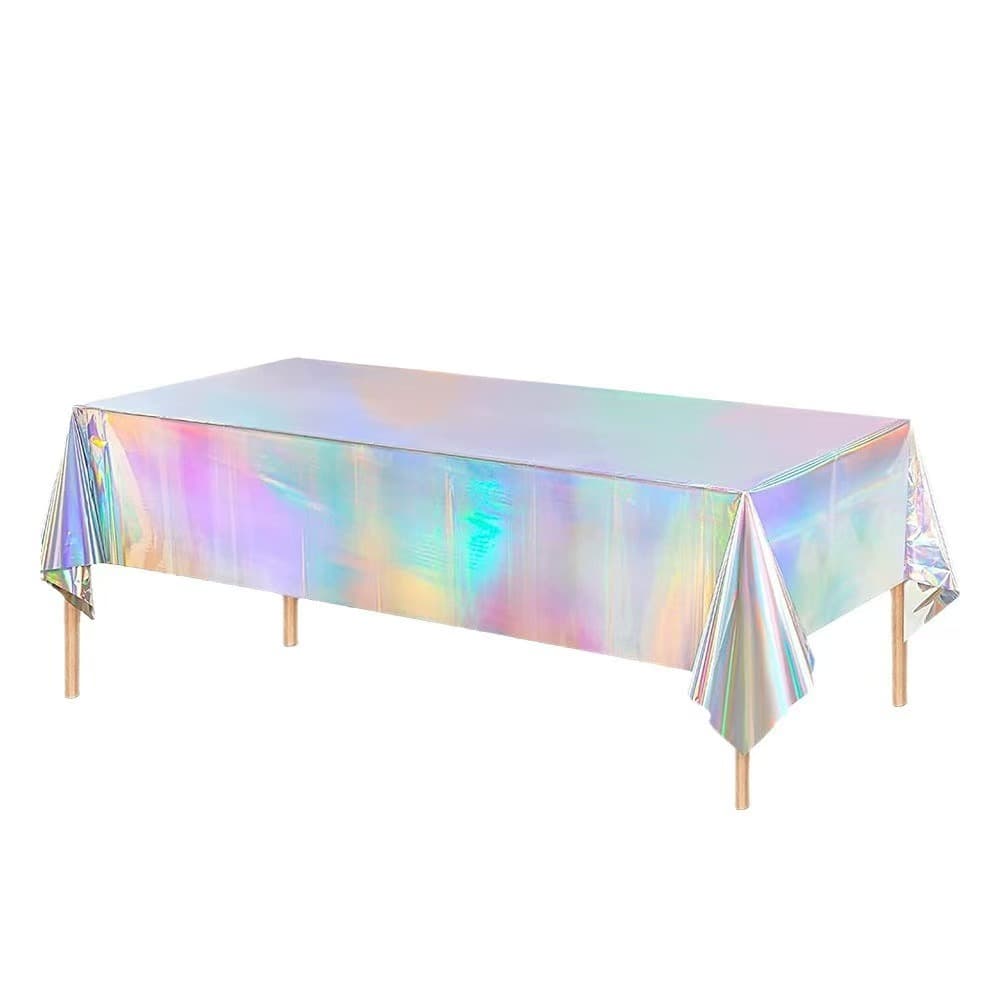 Toalha de Mesa Plástica Iridescência Polegadas  Brilhante para Decoração de Casamento Festa e Natal