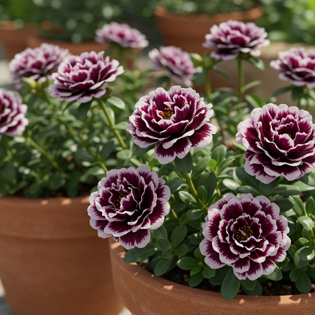 pacote Sementes flor onze horas cor preta com Branca petalas triplas