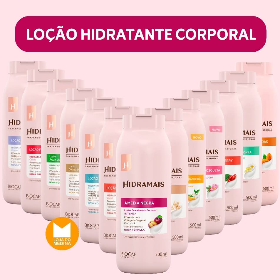 LOÇÃO DESODORANTE E HIDRATANTE CORPORAL - DIVERSAS FRAGRÂNCIAS - HIDRAMAIS