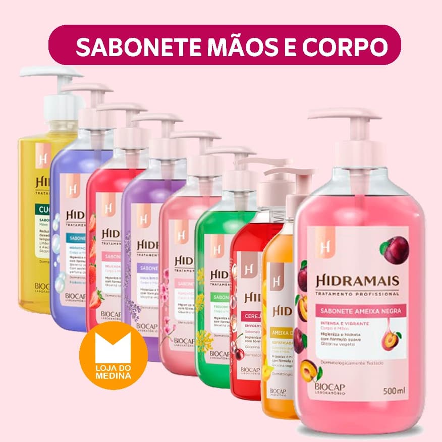 SABONETE LIQUIDO MÃOS E CORPO - DIVERSAS FRAGANCIAS - HIDRAMAIS