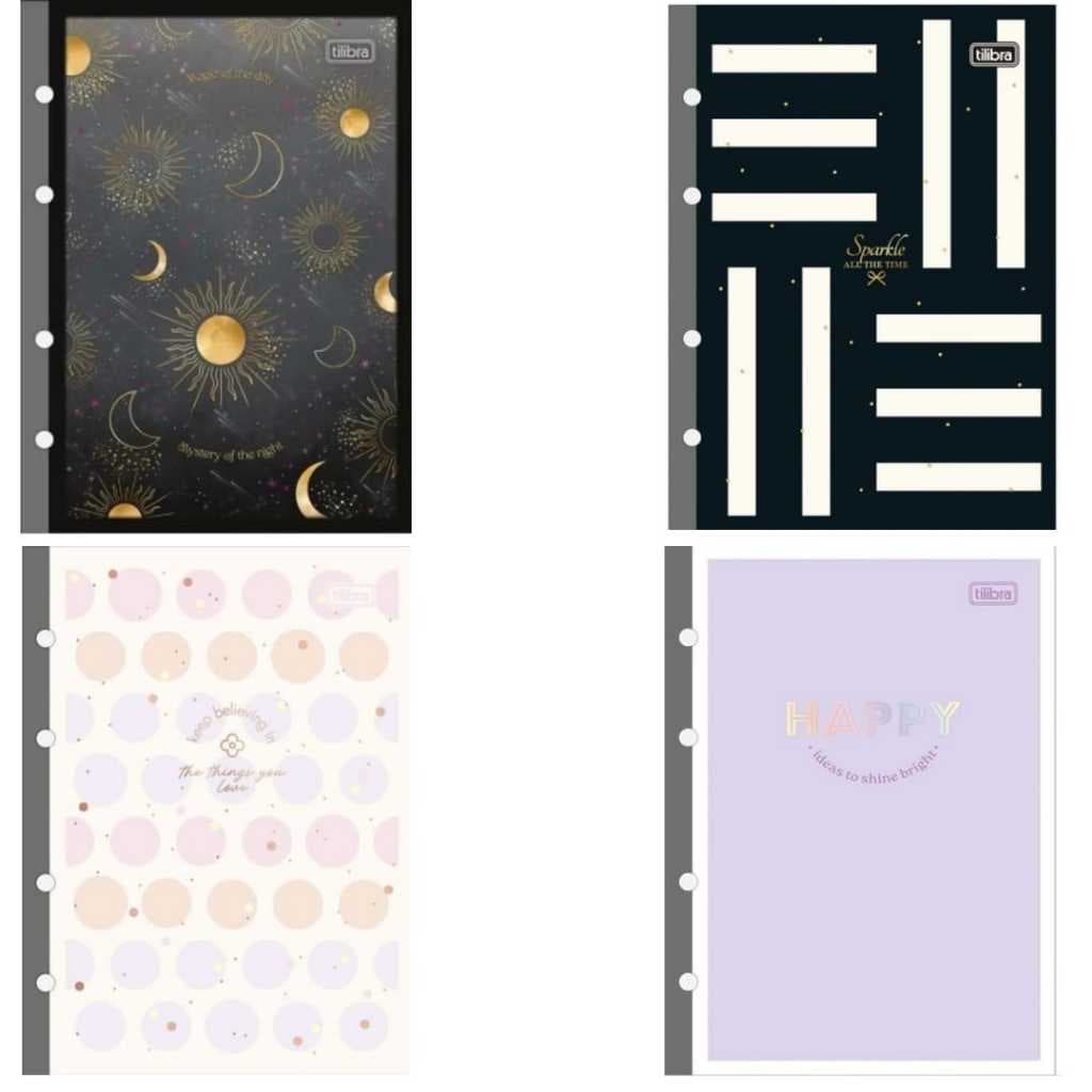 Bloco Refil de folhas para fichário colegial Tilibra 80 folhas