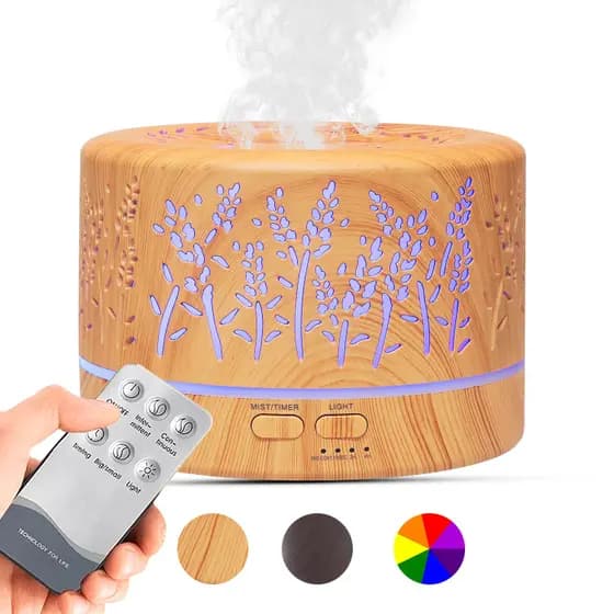 Umidificador Aromatizador De Ar 700ml Ultrassônico 7 Leds Difusor Aromas Óleos Essenciais Controle