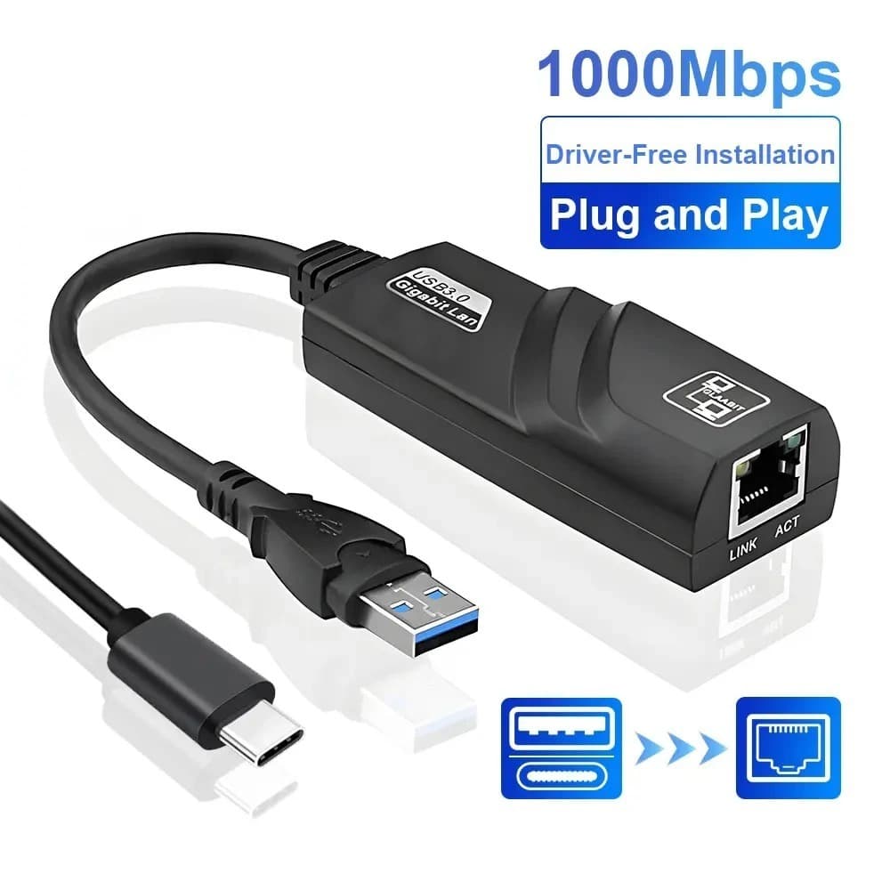 Adaptador De Rede Usb 3.0 Ethernet 10/100/1000 Mbps Gigabit
