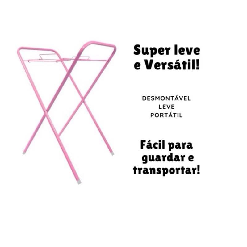 Suporte para Banheira Infantil Pet Compacto e Desmontável Colorido Aço