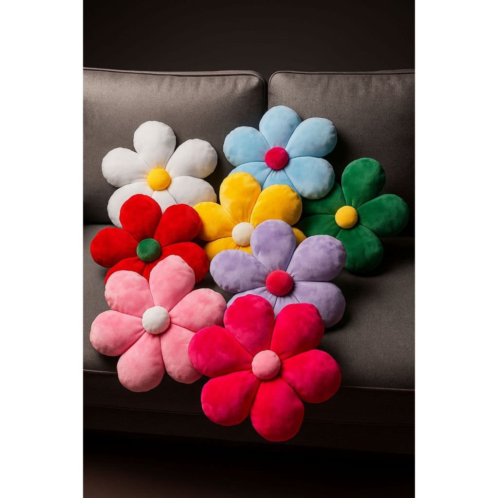 Almofada Margarida Decorativa de pelucia varias cores e Delicadeza para Quarto de Bebê, Sofá ou Sala