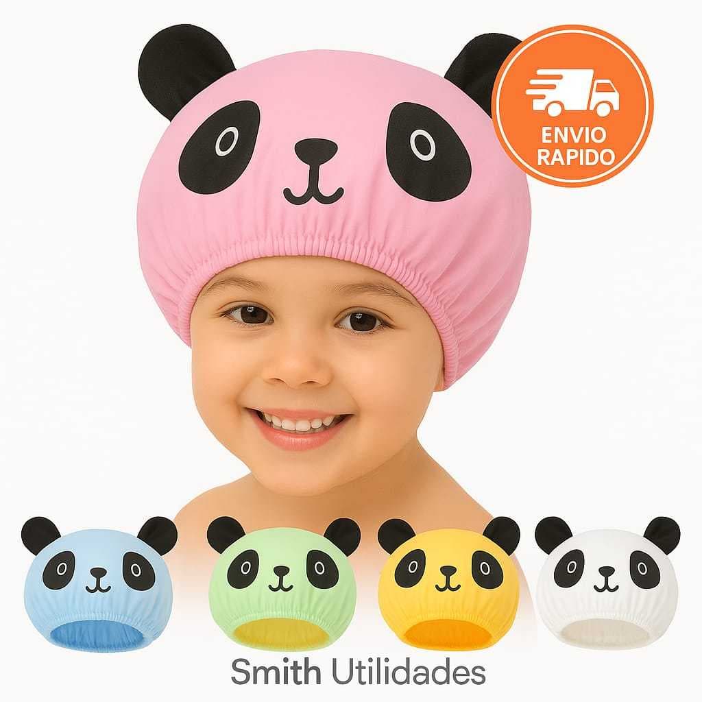 Touca de Banho Infantil Impermeáveis Menina e Menino 3 a 10 Anos