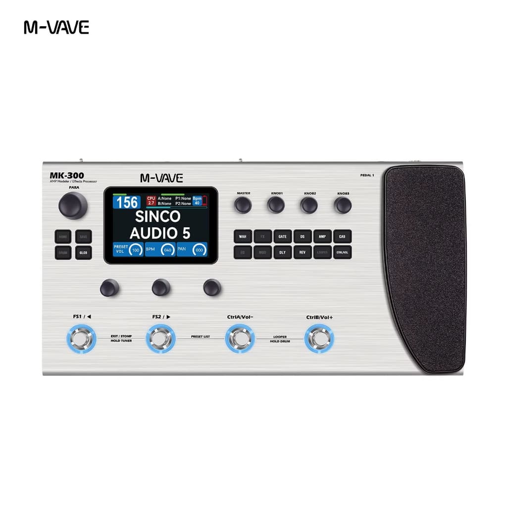 M-VAVE MK-300 Processador Multiefeitos para Guitarra | ANN Neural Modeling 120AMP/360FX | 10h 150s STEREO LOOPER128 Drum