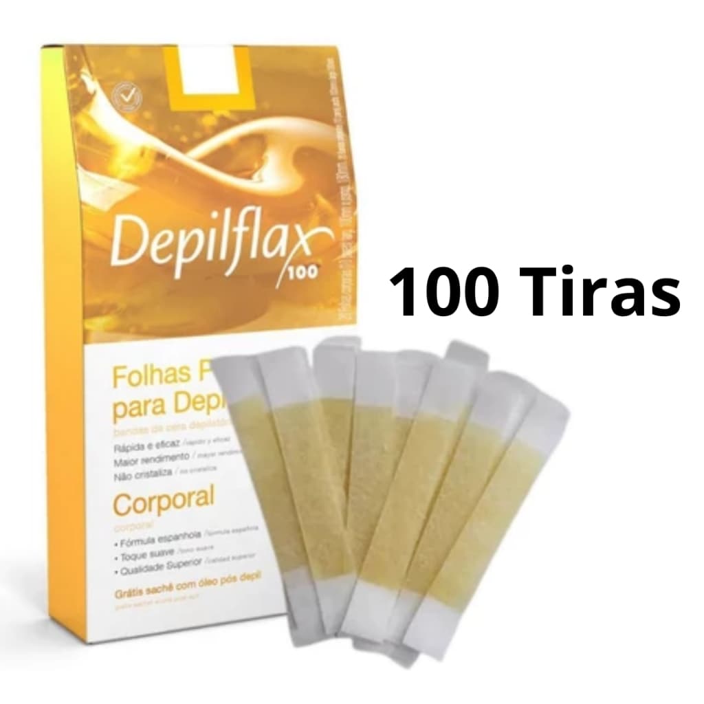 100 Tiras De Cera Pronta Sobrancelhas Buço Natural Depilflax