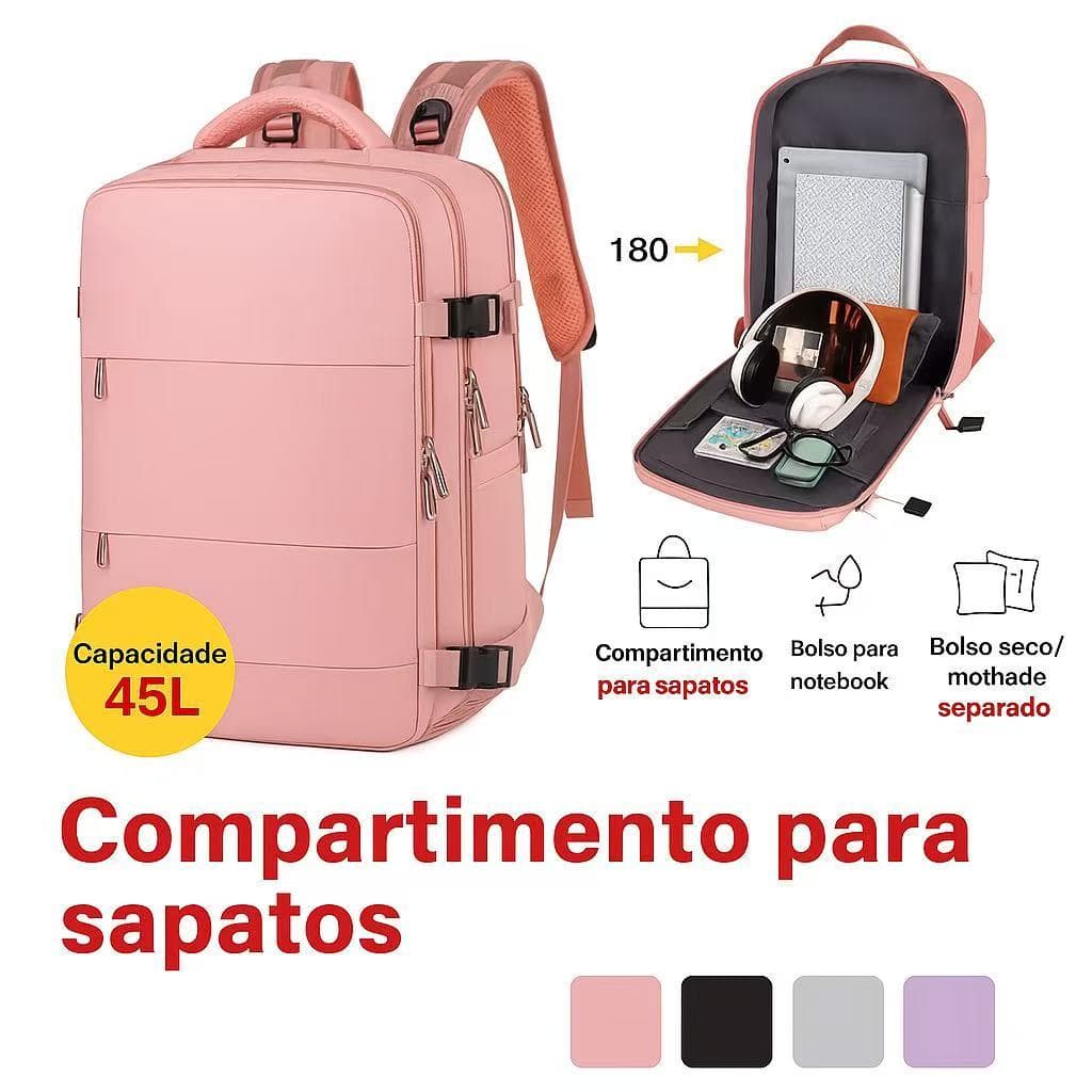 Mochila Feminina Masculino Moda Laptop Viagem À Prova D'água Executiva Notebook Separação Seco/Úmido