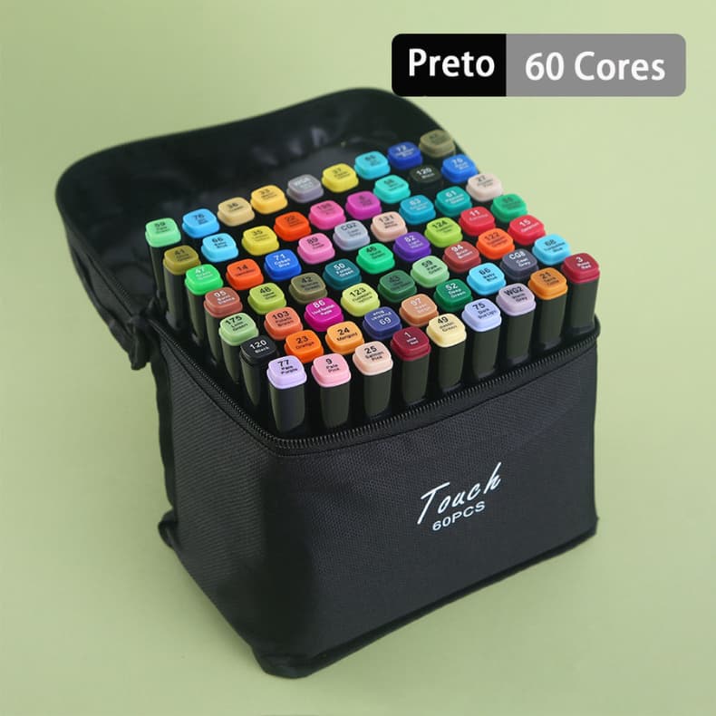 Estojo De Canetas Marcadora De Ponta Dupla 12/24/36/48/60 Peças