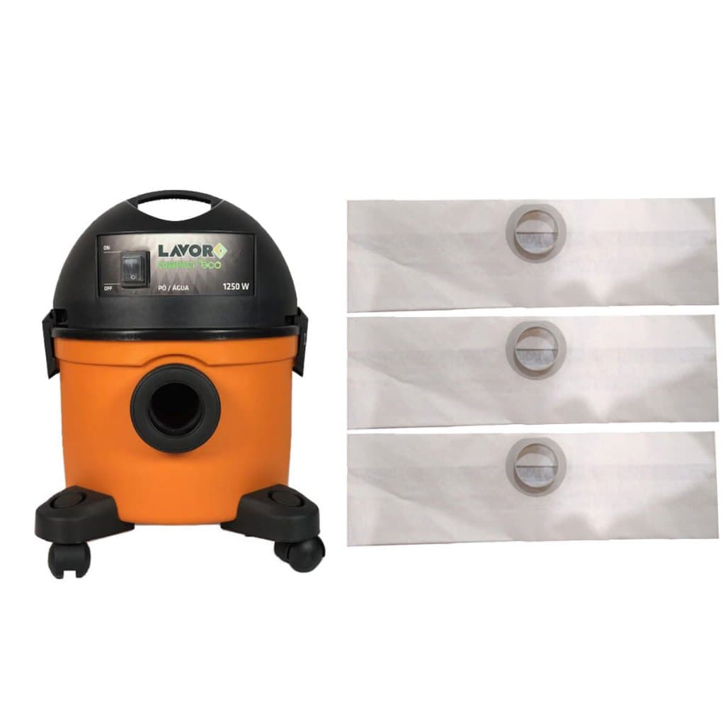 3 Sacos Descartáveis Para Aspirador Pó Lavor Wash Compact Eco 1250w