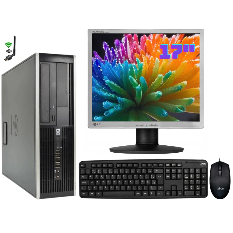 Computador Completo HP Phenom II X4 Ddr3 8gb 320 Hd Monitor 17" Teclado Mouse Wifi Trabalho Estudo