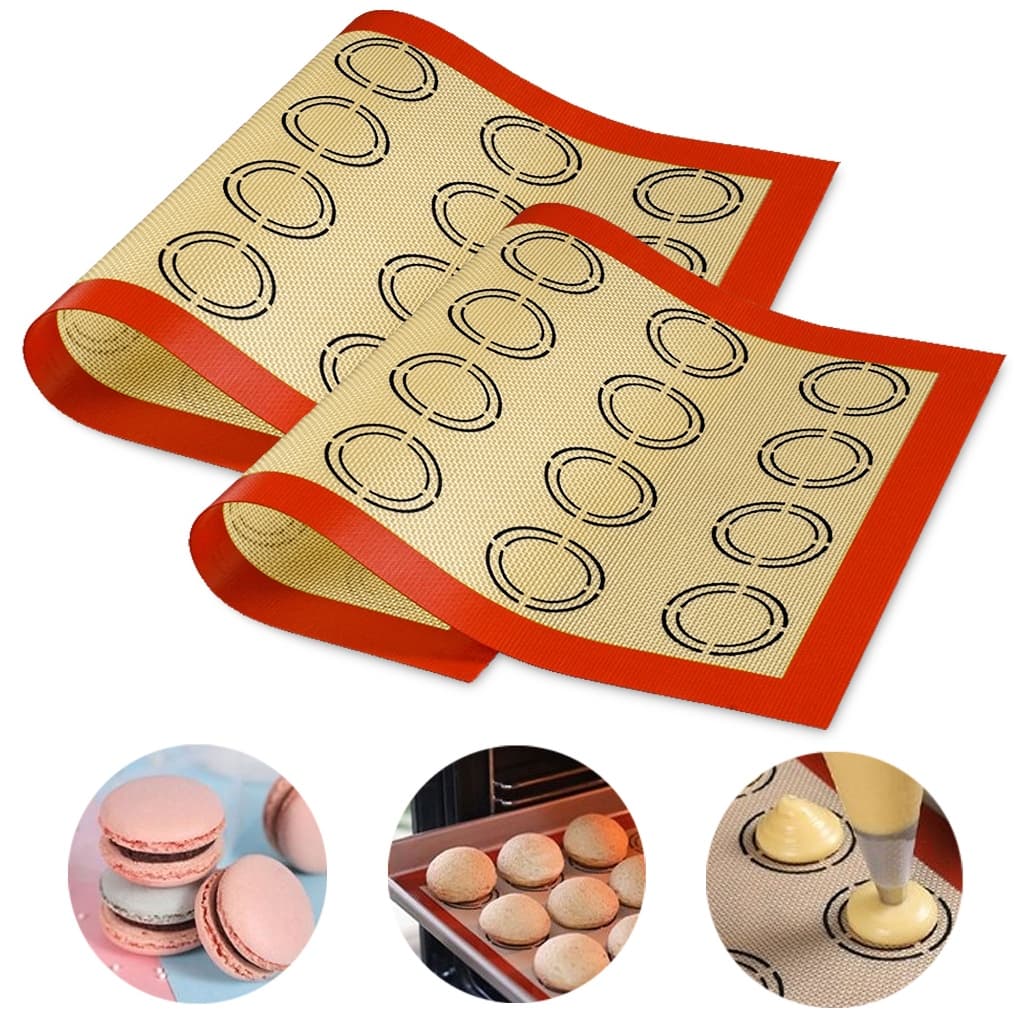 Tapete Silicone Fibra De Vidro Antiaderente Culinário Assar Biscoitos Macarons Forno Freezer