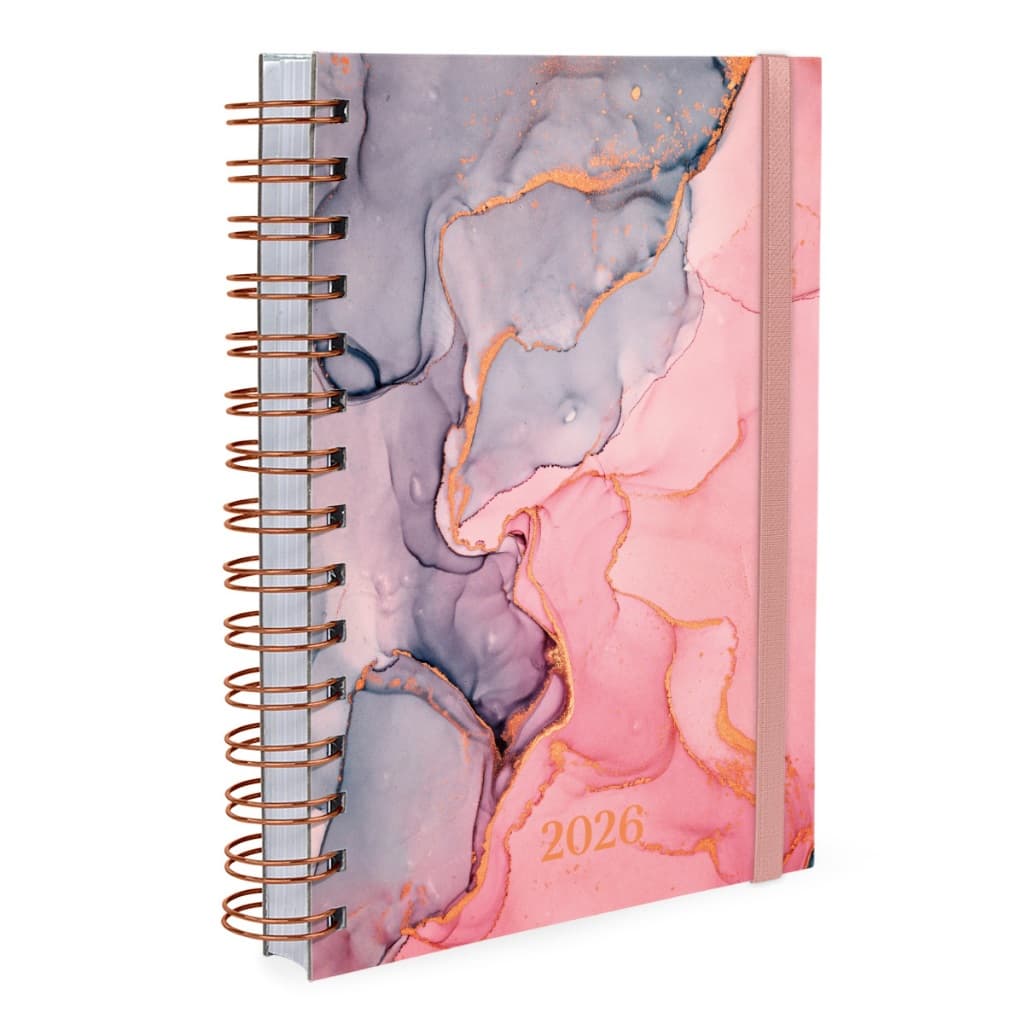 Agenda Plus 2026 Capa Dura Mármore Cores