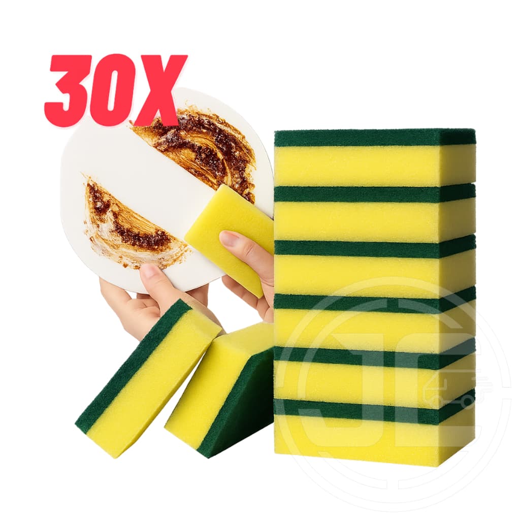 Kit com 30 Esponjas de Louça Esponflora Dupla Face Multiuso - Limpeza Pesada e Suave