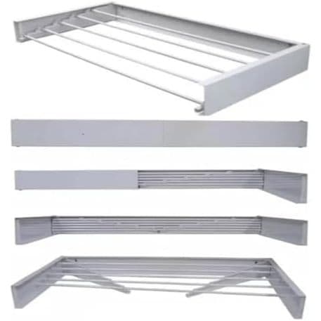 Varal Magico De Parede Retrátil 100/80  cm Discreto Branco