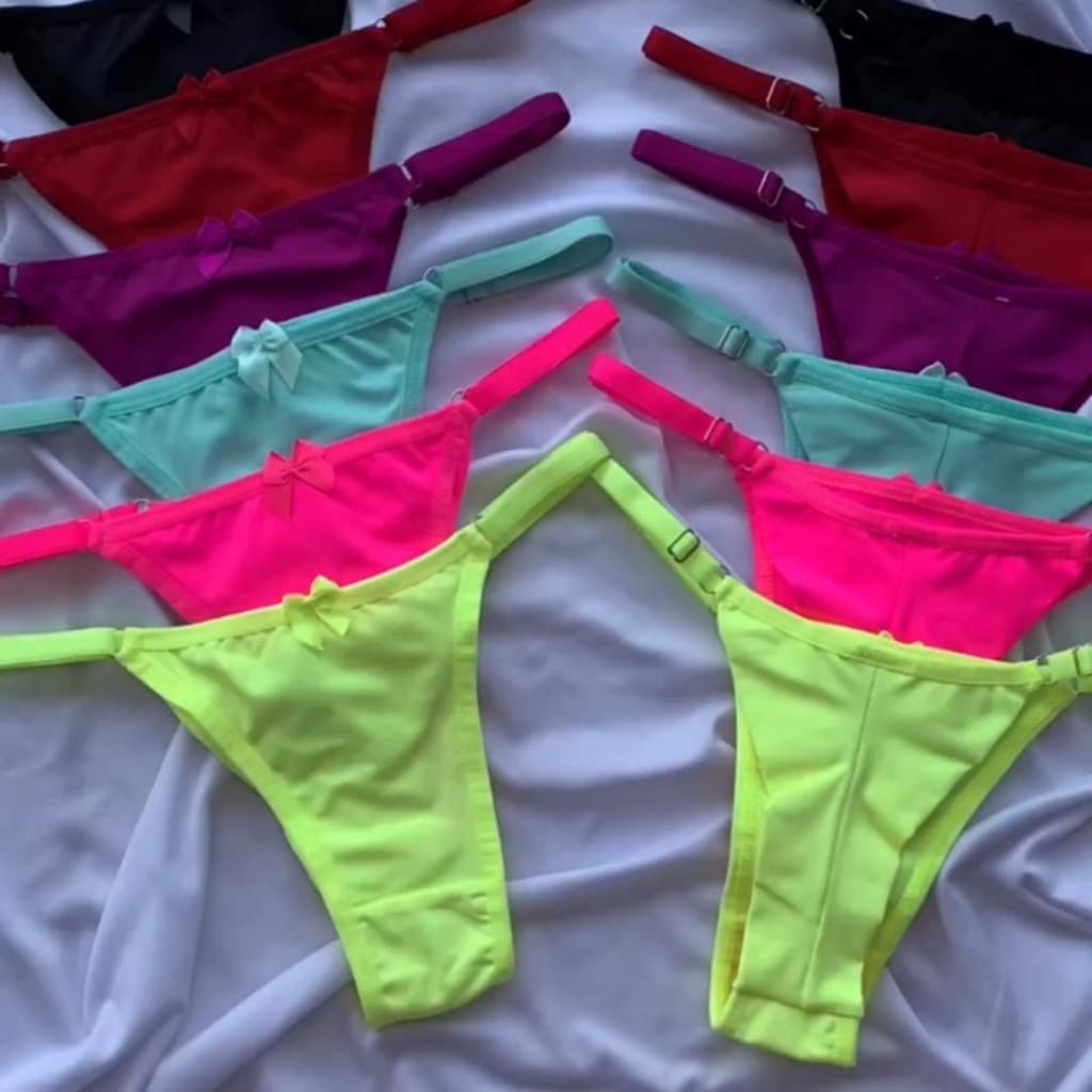 Kit 10 Tanga Fio Duplo Calcinha Com Regulagem Fio Dental Empina Bumbum Ou Kit 5