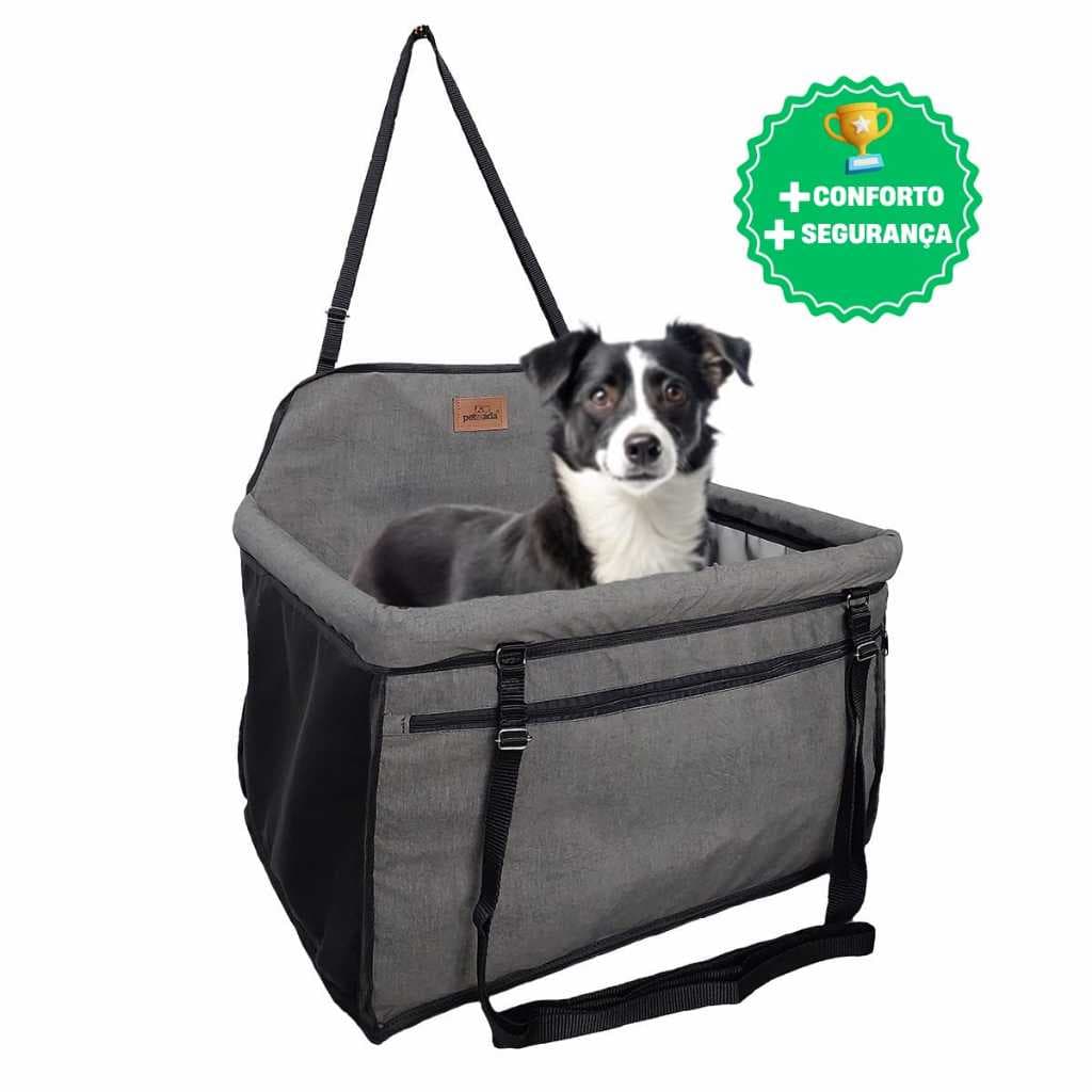 Cadeira Assento Pet Cesto Transporte Para Cachorro no Carro Seguro Confortável até 30kg Com Bolso