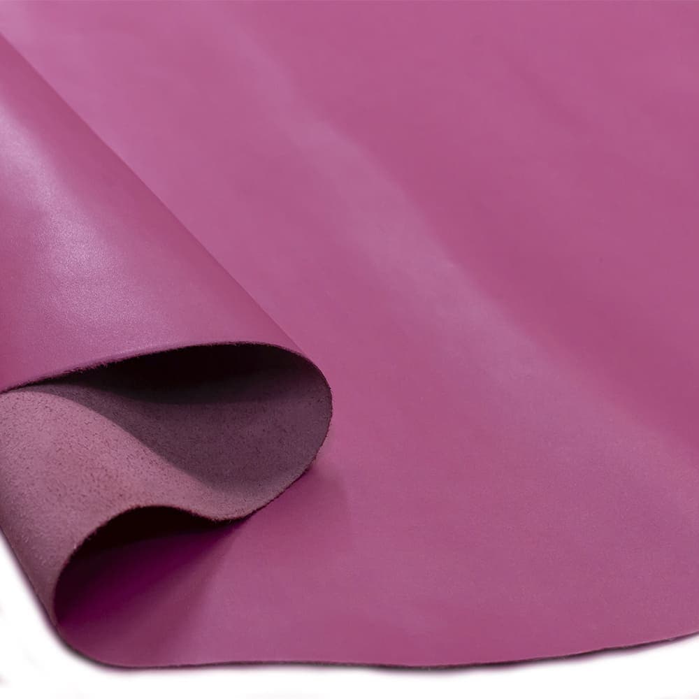 Painel de Couro Legítimo Tipo Madri - 25x35cm Retalho – Placa Textura Leve - Cor: Rosa Shock