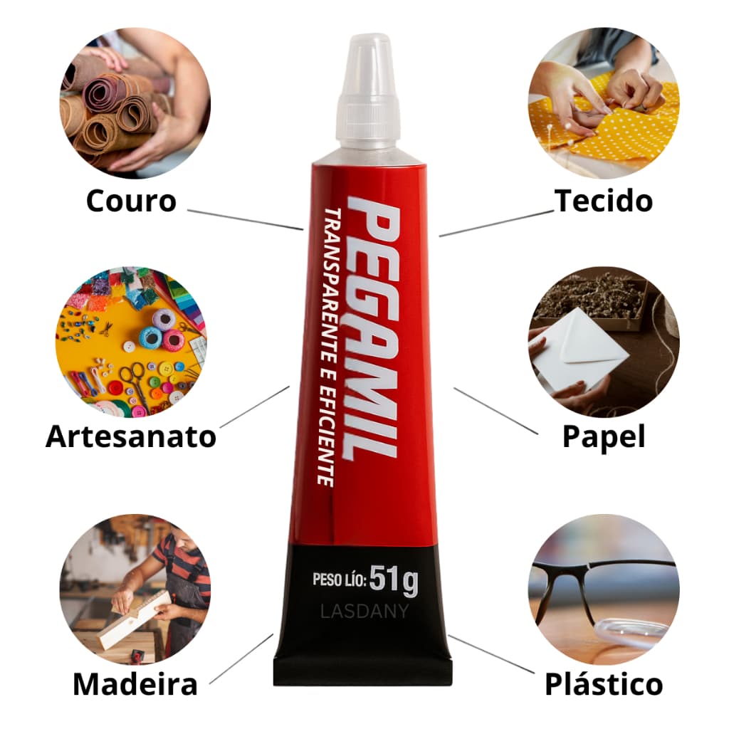 Kit 2 Cola Pegamil Universal Para Artesanato 51g