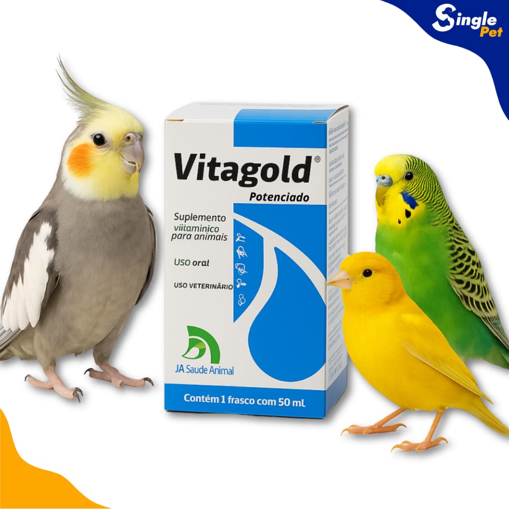 Vitagold Potenciado Suplemento Vitamínico para Passaros Aves Animais Vitamina Pet 50ml