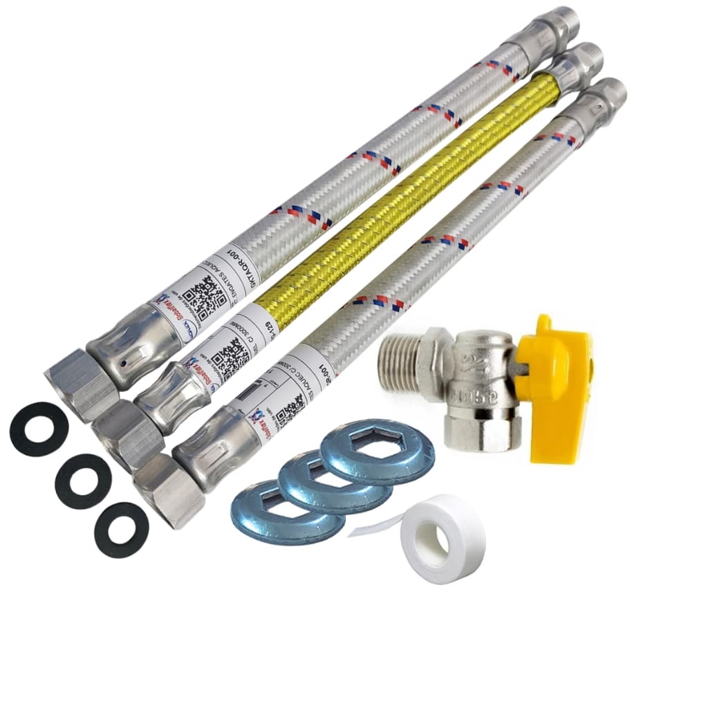 Kit Instalação para Aquecedor a Gas Lorenzetti Rinnai Komeco Bosch - Passagem Plena Alta Vazão