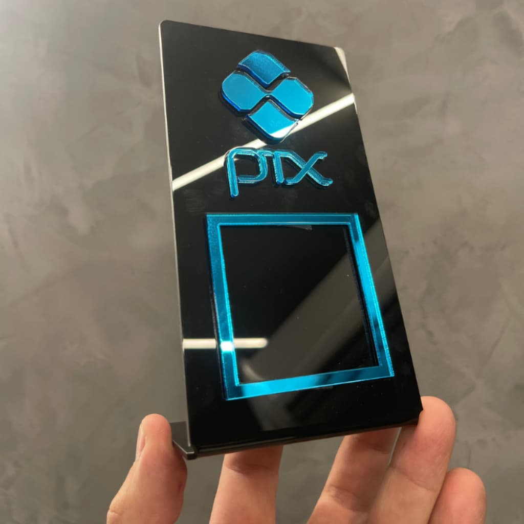 Placa Pix Pequena QR Code Acrílico Loja Mesa Balcão Para Pagamento Wifi Estabelecimento