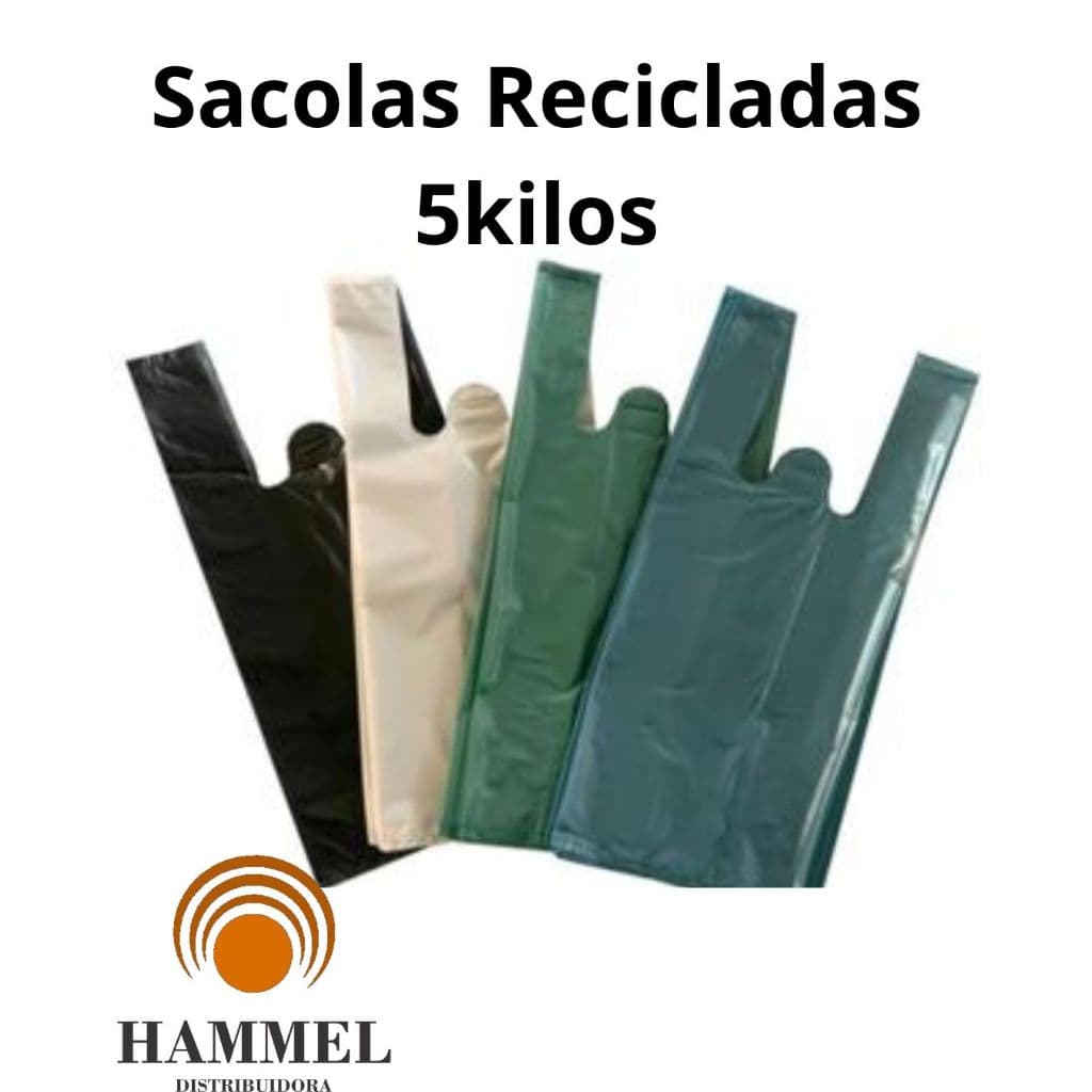 Sacola Plástica Reforçada Forte Diversos Tamanhos 5Kg Embalagem Supermercado Loja Empresa Lixeira