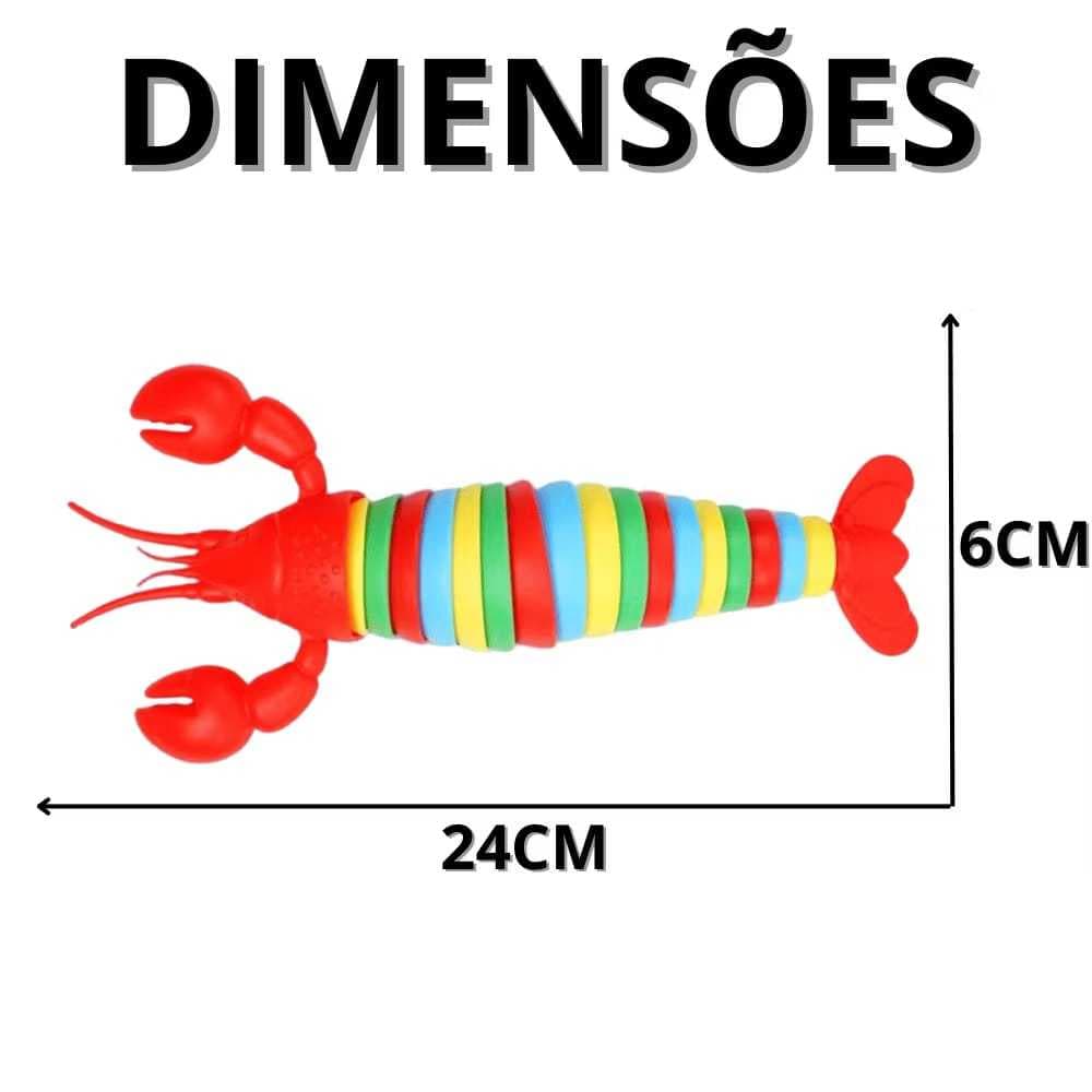 Lagosta 3D Brinquedo Sensorial Fidget Toy Articulada Colorida Com Led Infantil cores sortidas