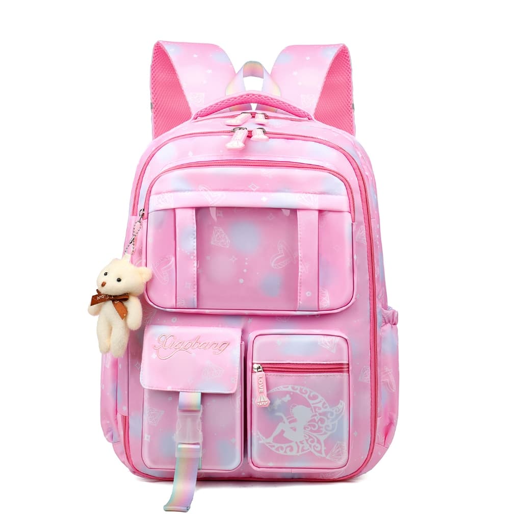 Mochila Escolar Feminina Infantil Juvenil Bolsa Grande Passeio Viajem Menina Grande Capacidade Com Chaveiro Abertura180º