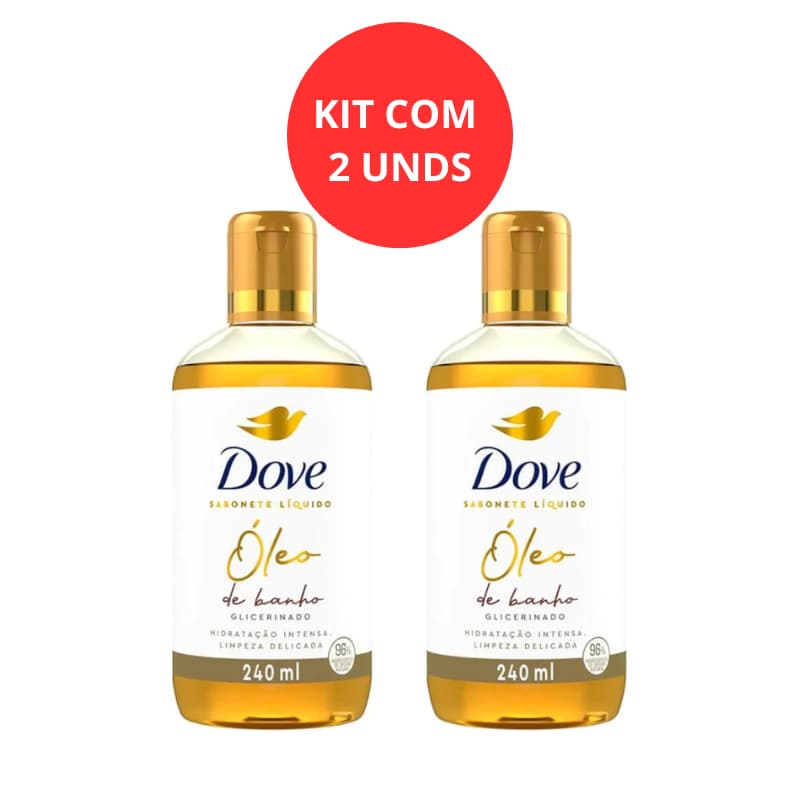 Kit C/2 Óleo de Banho Dove Sabonete Líquido 240mL