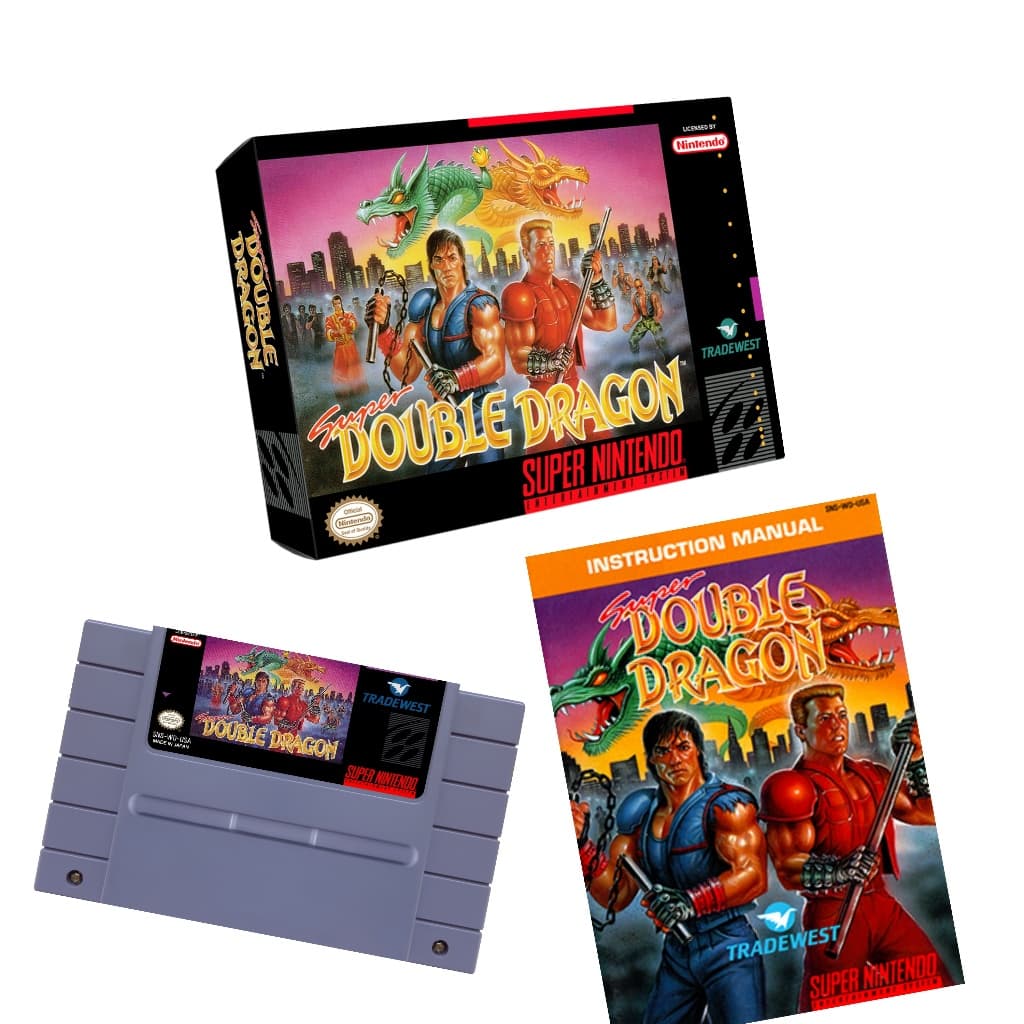 Super double dragon snes com caixa e manual completo novo