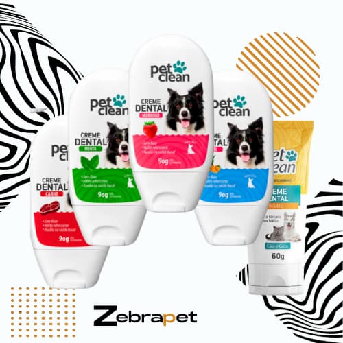 Pet Clean Creme Dental p/ Cães e Gatos 5 Sabores - 60g e 90g