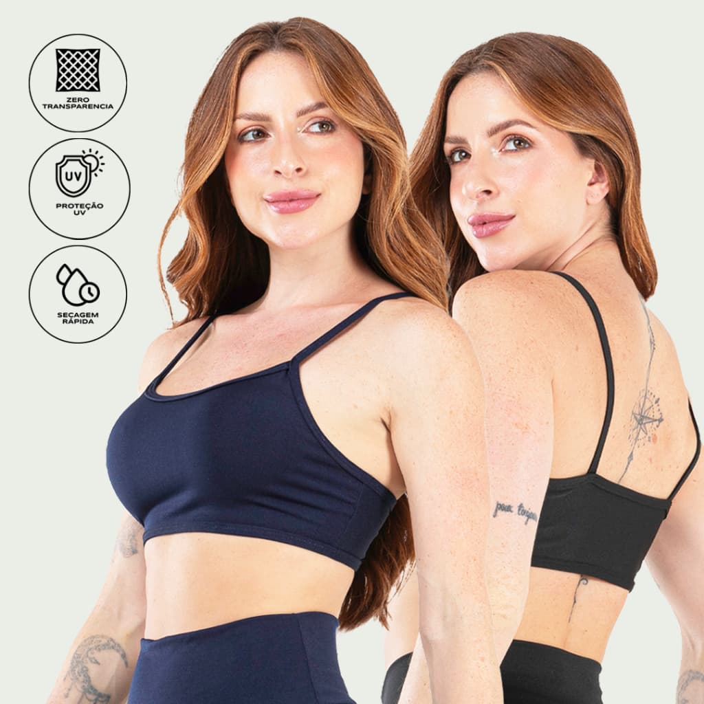 Kit 4 Top Alcinha Fitness Sem Bojo Feminino Academia