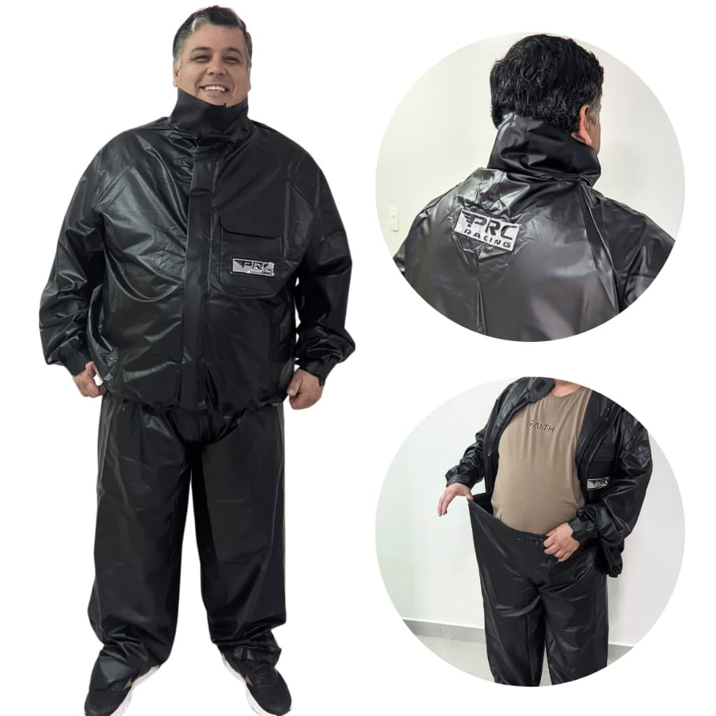 Capa De Chuva Plus Size Motoqueiro Pvc Impermeável Motoboy Piracapas