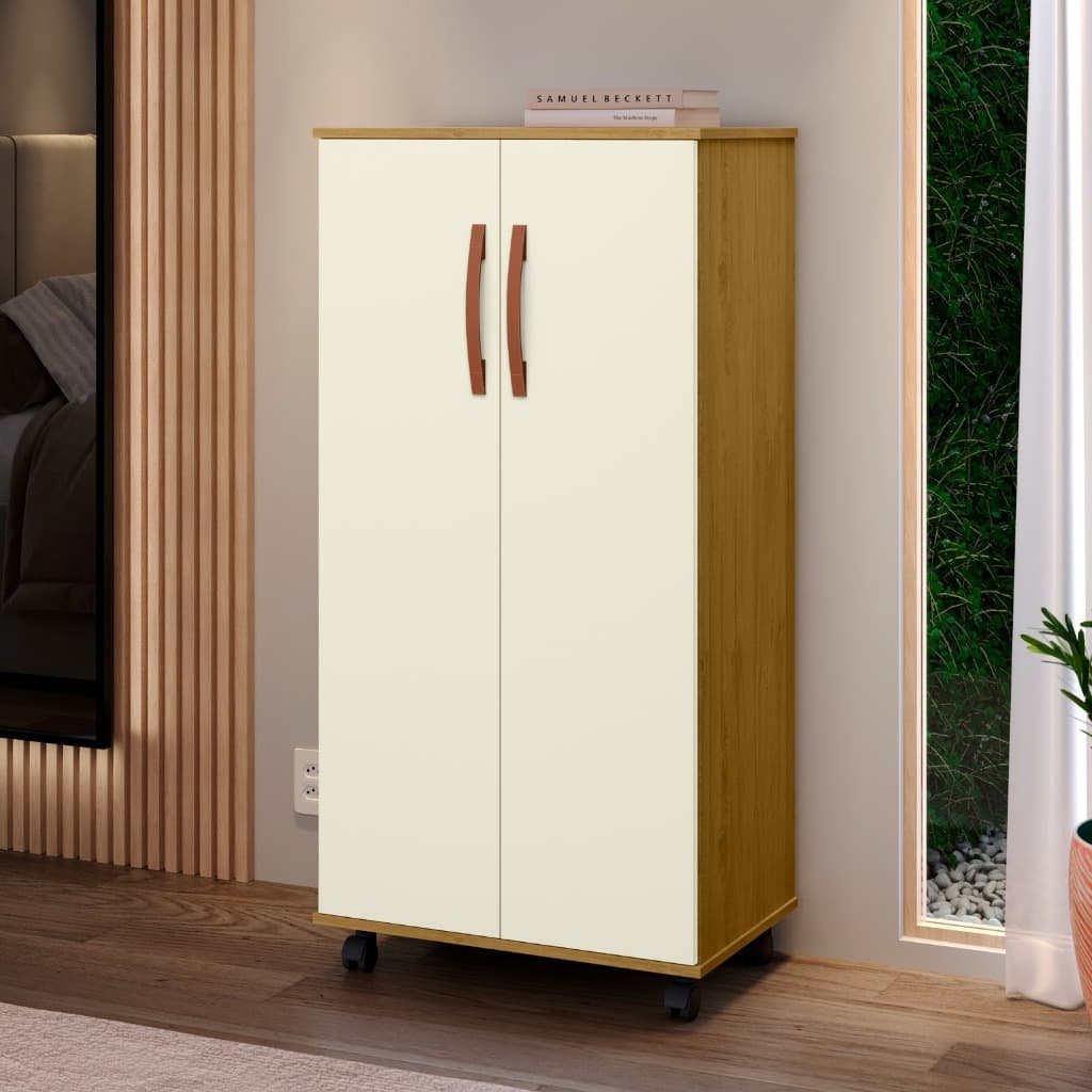 Armário Nádia Sapateira Multiuso Quarto Com Rodinhas ou Pés Palito - Várias Cores