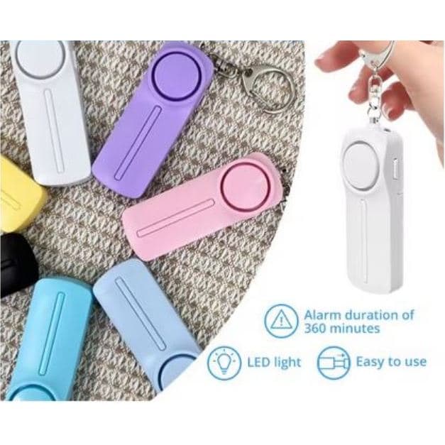 Alarme Pessoal COMPLETO com SOM ALTO, LANTERNA e Clipe-Chaveiro - Lançamento