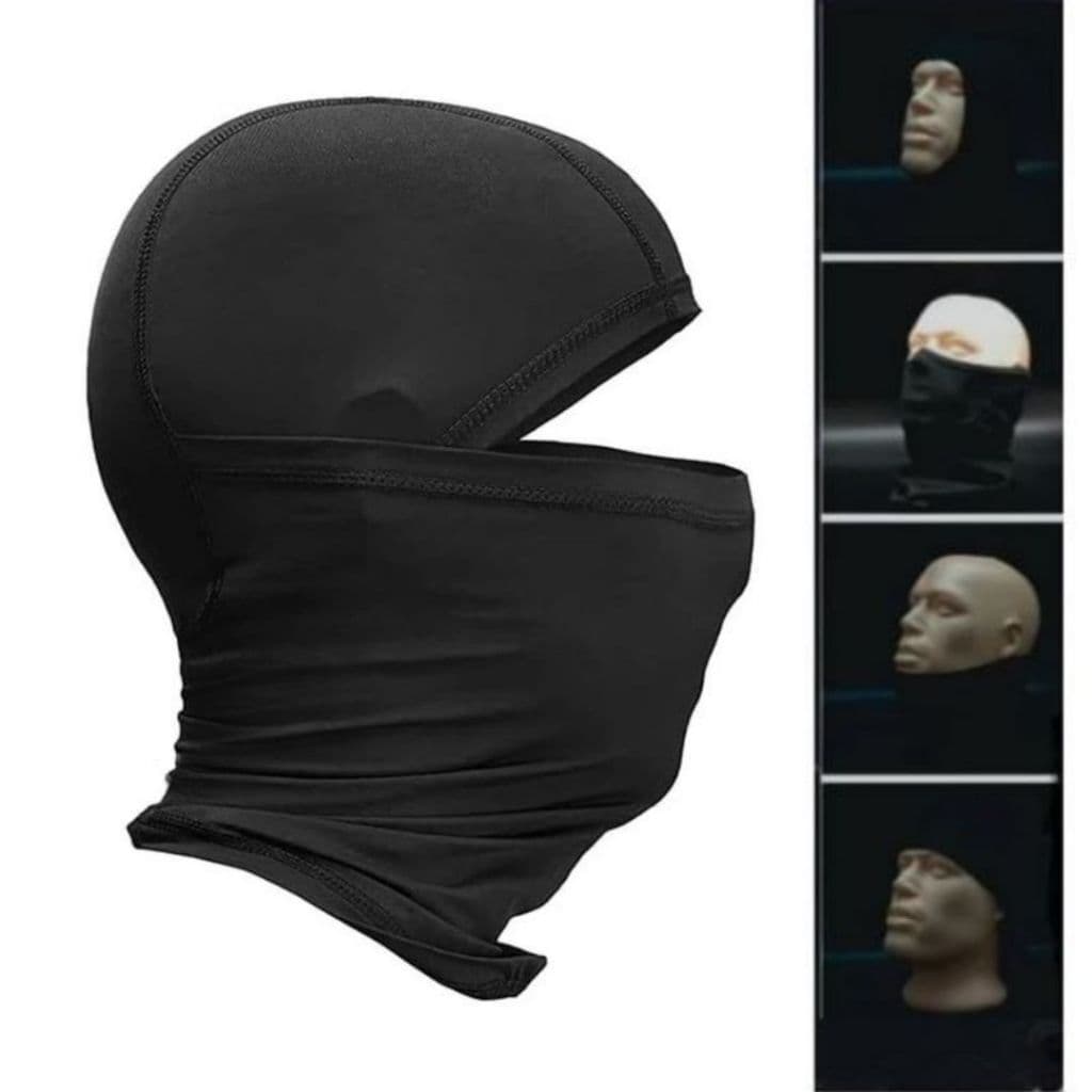 Touca Balaclava Articulada Preta Unissex Touca Ninja Peluciada para Frio Andar de Moto Capacete