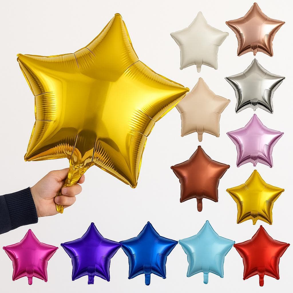 5/10/15/20 Balões Estrela Metalizado 45cm - Estrela/ Redondo