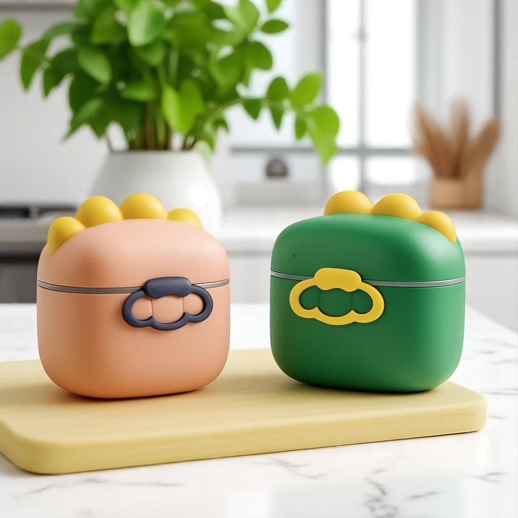 Porta Leite Em Pó Bebê Dinossauro Passeio Viagem Dosador Nivelador