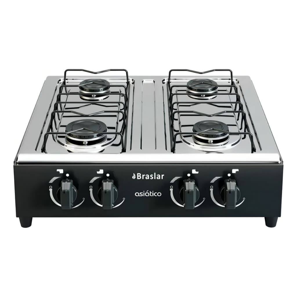 FOGAO COOKTOP ASIATICO DE MESA PRETO BRASLAR