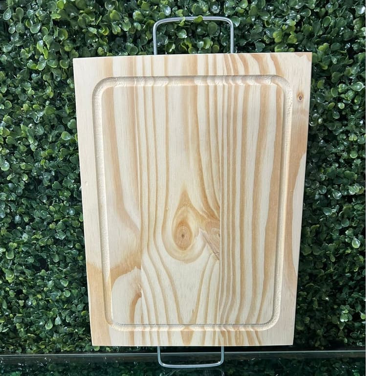 Tábua Rústica de Madeira Natural 37x27cm