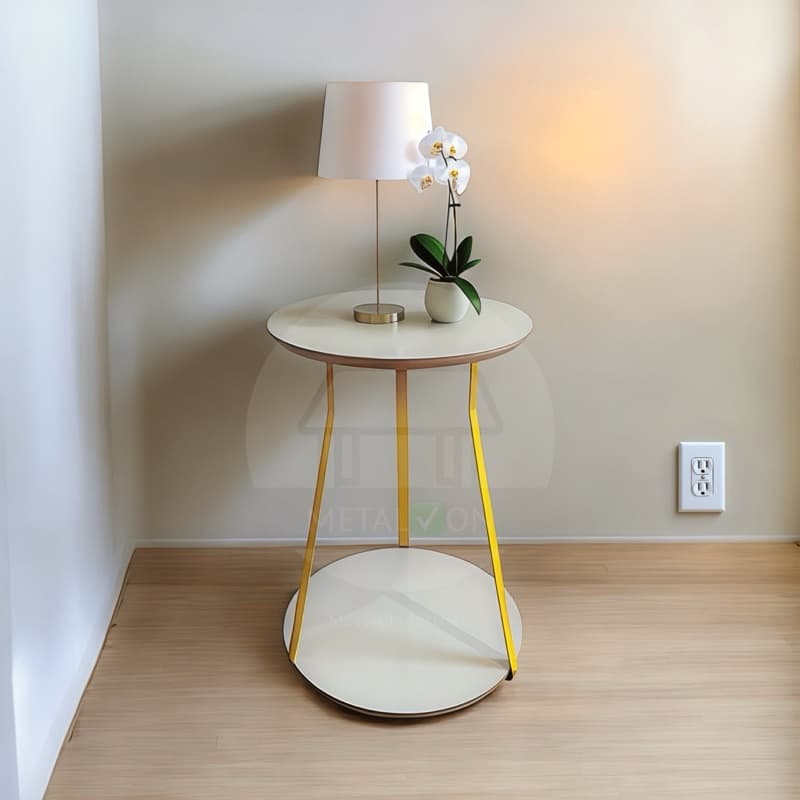 Mesinha Lateral Sofá Canto Redonda Decorativa Sala