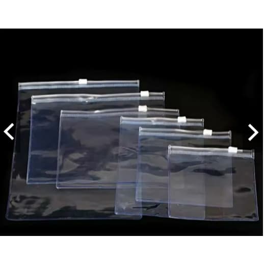 SACO PVC COM ZIPER 22 X 9 cm - 100 UNIDADES P/ KITS DE MANICURE . HIGIENE E ACESSÓRIOS.