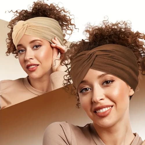 2 und Turbantes Kit Faixas de Cabeça para Yoga & Esportes