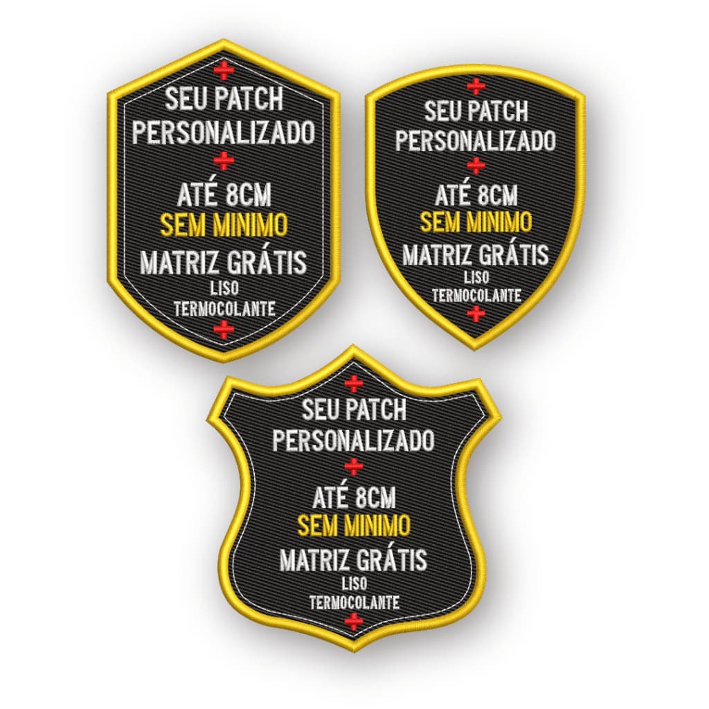 Patch Personalizado Até 8cm com Sua Logo ou Arte • Bordado com ou sem Termocolante • Entrega Rápida