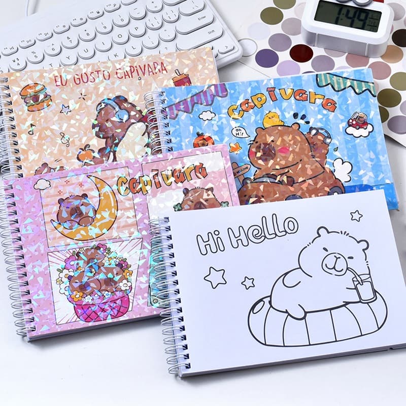 Livro para colorir 50 Folhas A5/A6 Capa Dura Brilhante para Desenho e Pintura，Livro de colorir