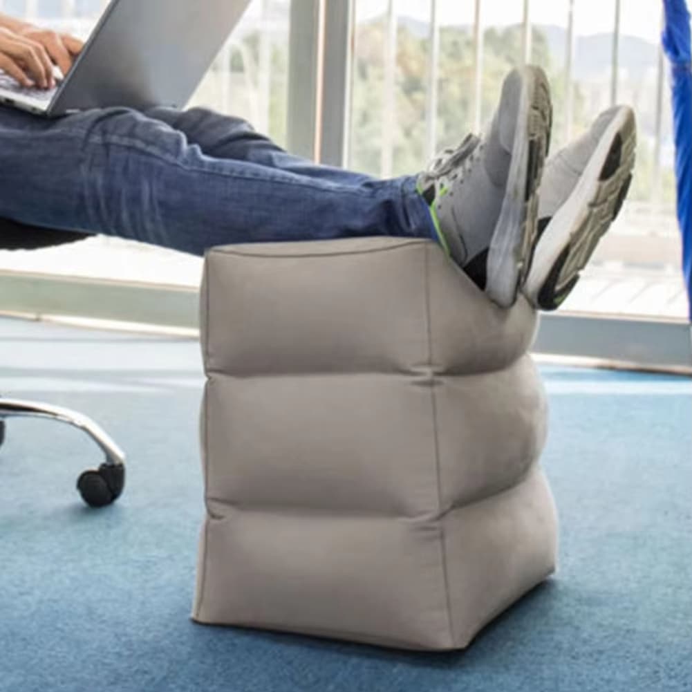 Almofada Apoio Descanso Pés Inflável Crianças Viagem Avião Carro