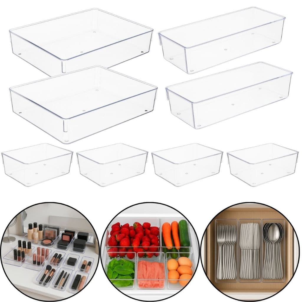 Organizadores Acrílico Cristal Modular Geladeira Gavetas Maquiagem